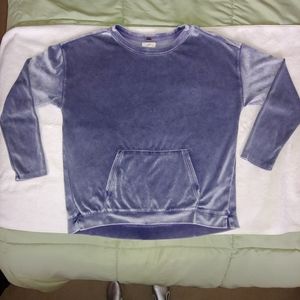 Cupio velour crewneck kangaroo sz L blueish-grey
